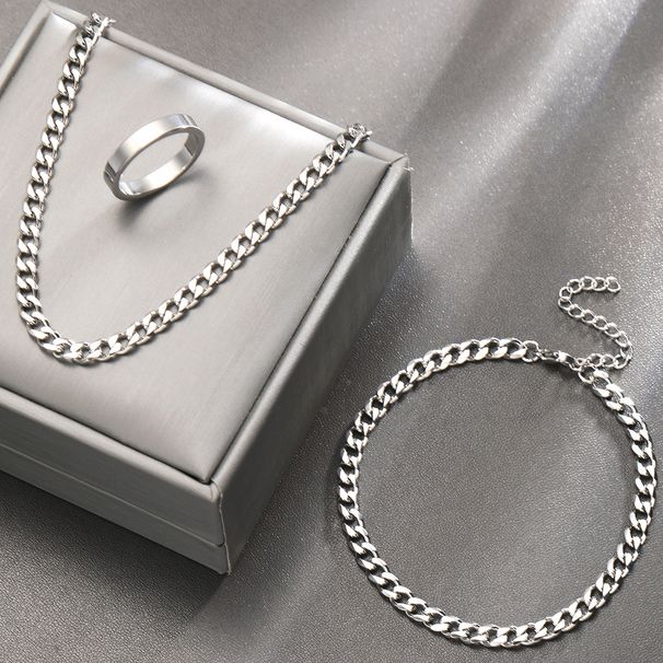 Women's Jewelry Set Fashion Cross Pendant Ring Bracelet Necklace Jewelry Set Personality Fashion Trend Jewelry_ipsvogv.com