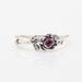 Silver Plated Rose Petal Ring Oxidized Black Copper Zirconia Jewelry EU Sizes 50-60 Travel Souvenir Gift For Women_ipsvogv.com
