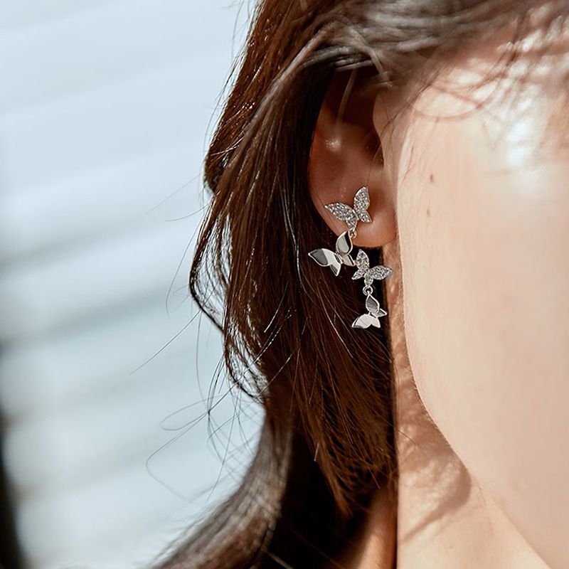 Cao Shichao Xianxiao Fresh Spliced Butterfly Earrings with Korean Elegant Style Beautiful Earrings, Japanese and_ipsvogv.com