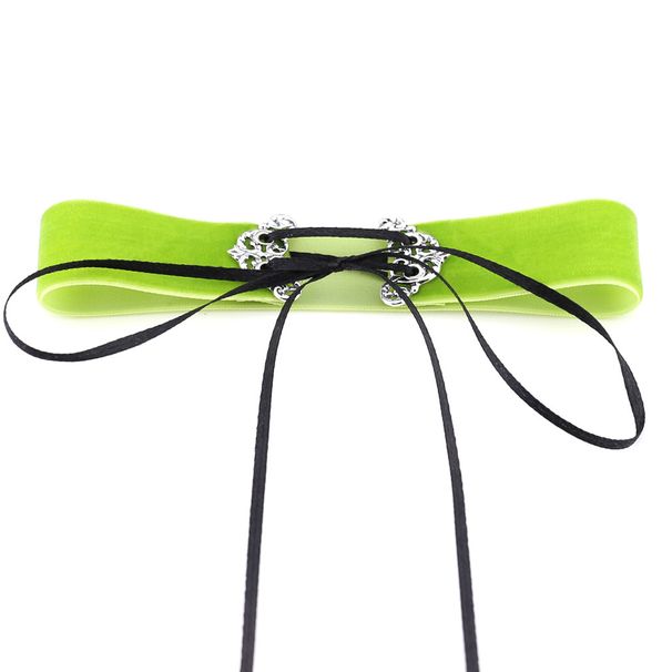 Jewelry Personality Ribbon Bowknot Women's Velvet Hollow Alloy Necklace_ipsvogv.com