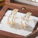 Fashion Earrings New Irregular Shape Inlaid With 14 Real Gold Zircon Pearls Trendy Earrings Temperament Niche Design Sense Advanced_ipsvogv.com