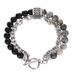 Hip Hop Trendy Men's Titanium Steel Hand Jewelry Double Layer Rattlesnake Tiger Eye Stone Map Stone Stacking Bracelet_ipsvogv.com
