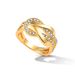 Unisex Jewelry Fashion series V gold semi diamond zircon ring_ipsvogv.com