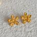 Fashionable Ins18k Gold Plated Titanium Steel Retro Lava Embossed Flower Earrings_ipsvogv.com