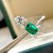 Online Popular Live Broadcast New Product Emerald Tourmaline Princess Square Temperament Open Ring Female Ring_ipsvogv.com
