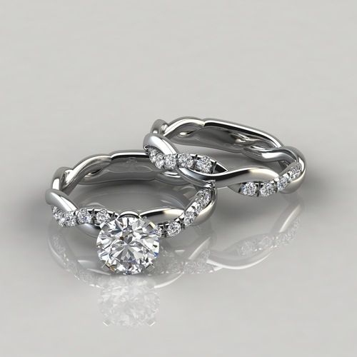 Sanjie New Fried Dough Twists Set Women's Fashion Twisted Diamond Engagement Wedding Ring_ipsvogv.com