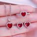 Hot Selling Jewelry Royal Ruby Ring Necklace Earrings Three Piece Set Female Colored Gemstone Set_ipsvogv.com