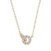 S Sterling Silver Necklace With Interlocking Double Rings And Elegant Gold-plated Light Luxury High-end New Ins Women's_ipsvogv.com