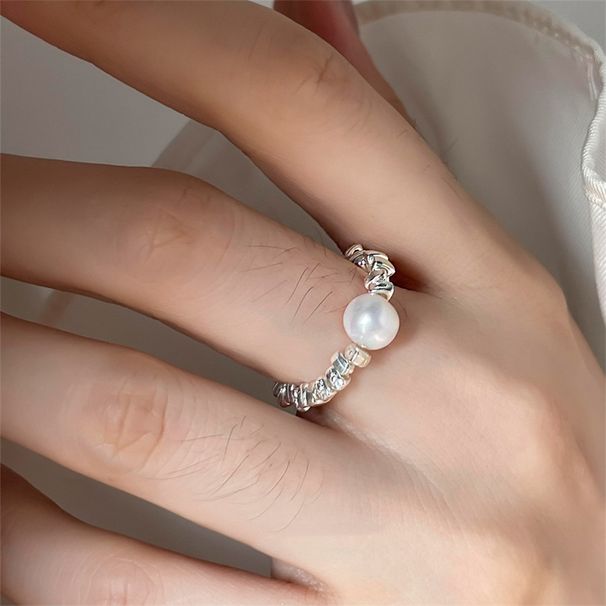 Butterfly Pearl For Women, Pure Silver, Niche, Light Luxury Ring, Ins Style, Versatile, Open Index Finger Ring_ipsvogv.com