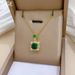【 】 Square Green Fashionable Light Luxury Charm Gorgeous Full Diamond Necklace Women's Versatile Clavicle Chain Titanium_ipsvogv.com