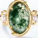 special Supply Of Atmospheric Light Luxury Natural Water Grass Agate Ring Female S925 Silver Inlaid Green Moss Stone Index Finger Ring Customization_ipsvogv.com