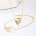 Gold Plated Zircon Clavicle Necklace For Women - Elegant Stainless Steel Chain With Micro Inlaid Stones_ipsvogv.com