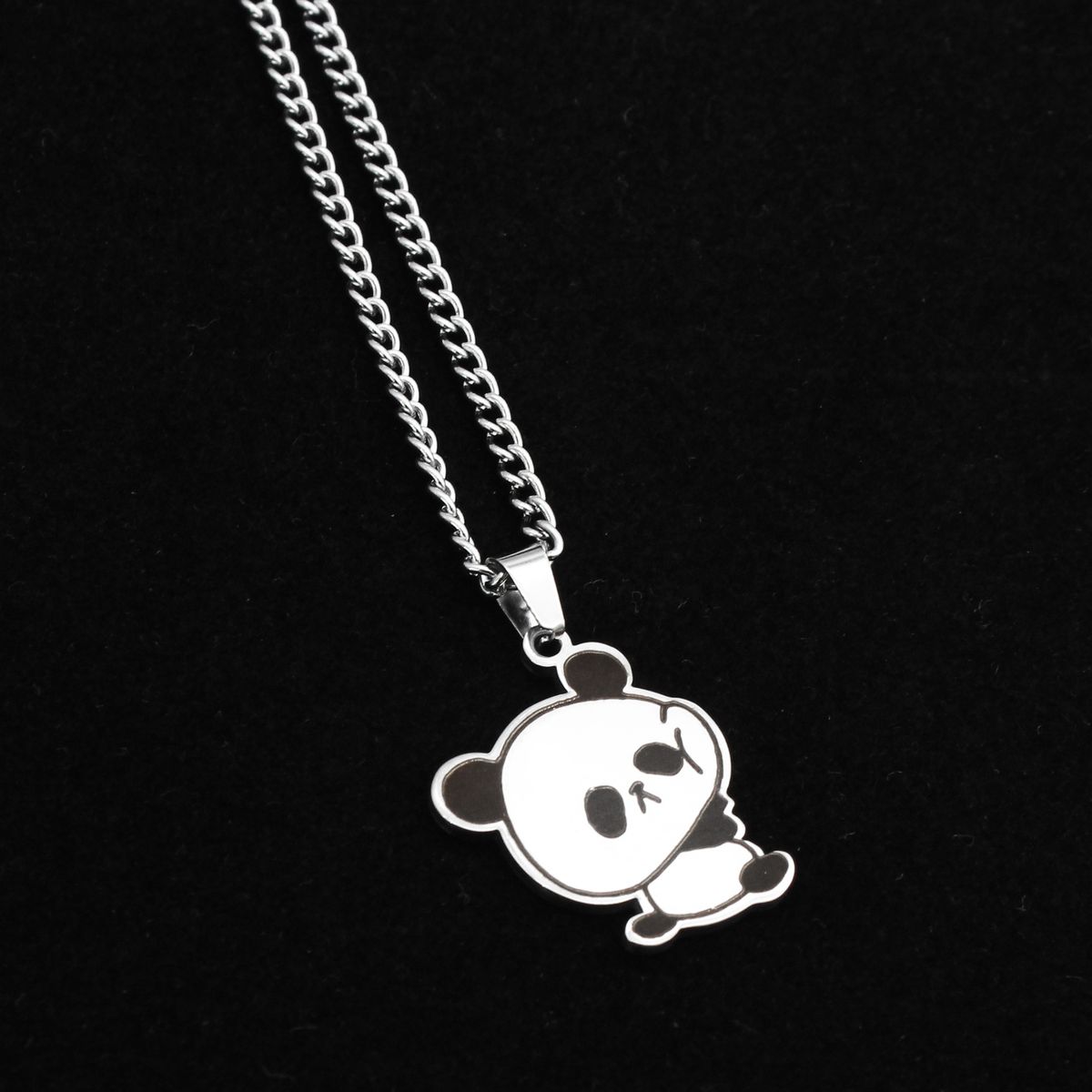 Panda, A Cute Couple, Best Friend Necklace Made Of Stainless Steel BFF, Good Friend, Simple And Creative Laser Engraving_ipsvogv.com
