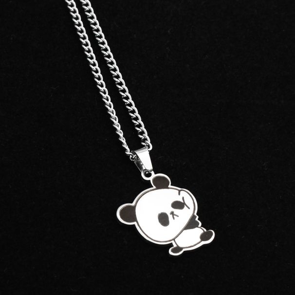 Panda, A Cute Couple, Best Friend Necklace Made Of Stainless Steel BFF, Good Friend, Simple And Creative Laser Engraving_ipsvogv.com