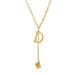 D Letter Necklace Women's Versatile Square Tassel Pendant Titanium Steel Lock Bone Chain Colorless Jewelry_ipsvogv.com