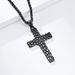 Retro pebble titanium steel cross necklace men's niche personality wear gravel road pendant_ipsvogv.com