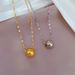 Body 【 Full Titanium Steel 】 Lucky Bead Furnace Genuine Gold Cold Necklace For Women's Ins Mesh Red Collarbone Chain 【 】_ipsvogv.com