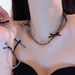 Black Necklace For Women, Clavicle Chain, Pure Desire Hot Girl Lace Bow Double Layer Pendant, Light Luxury Neckband_ipsvogv.com
