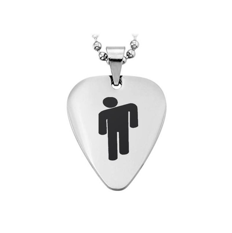 Billie Eilish Logo Guitar Pick Necklace With Stainless Steel Pendant Featuring American Rapper_ipsvogv.com
