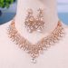 Women's Jewelry Elegant Rhinestone Necklace And Earrings Set For Wedding, Party, And Special Occasions, U-Shaped Design With Crystals_ipsvogv.com