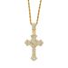 Hip Hop 3D Full Diamond Personalized Nightclub Trendy Cross Pendant Necklace_ipsvogv.com