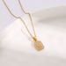 Japanese and Korean style niche temperament Goddess Fan M letter pendant titanium steel necklace for women exquisite_ipsvogv.com
