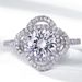 Moissanite engagement ring S925 silver flower full diamond marriage proposal ring European and American light luxury fashion_ipsvogv.com
