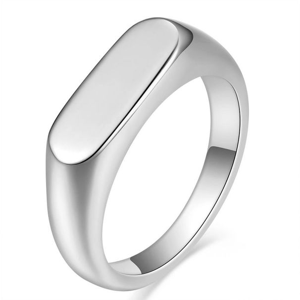 Women's Jewelry Fashion Creative Simple Titanium Steel Casting Oval Strip Personality K Ring Ring_ipsvogv.com