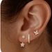 Real Gold Brass Electroplating, Hot Selling Across, Cute Luxury Earrings With Zircon Stars And Butterflies, Three Piece Set_ipsvogv.com