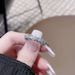 Full Diamond Zircon Fashionable And Versatile, French Cross, Dark, Personalized, Open Mouth Ring, Small, High End,_ipsvogv.com