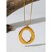 Fashion Niche Temperament Geometric Pendant Stainless Steel Plated K Gold Simple Glossy O Shaped Ring Pendant Necklace_ipsvogv.com