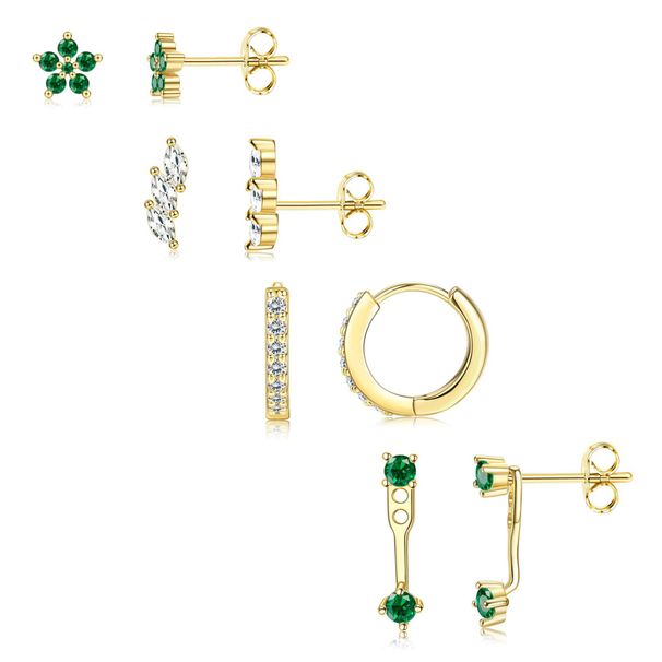 Unisex Fashion Flower Gold Hoop Earrings Are Fully Inlaid With Zirconium And Brass Electroplated Earrings, Simple And Elegant Female Earrings_ipsvogv.com