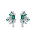 Geometric Half Scalloped Retro Earrings S925 Silver Cultivated Emerald High End Earrings Light Luxury_ipsvogv.com