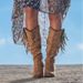 Women's Shoes autumn and winter new women's large size tassel boots thick high heels long large size women's long boots_ipsvogv.com
