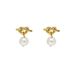 Silver Needle Metal Knot Pearl Earrings Women's Fashion Elegant Cyber Celebrity Earrings Highlight Pearl Earrings_ipsvogv.com