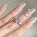 Light Luxury Niche Taro Purple Zircon Inlaid Full Diamond Four Claw Bursts With Summer Versatile Index Finger Ring_ipsvogv.com