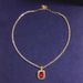 Micro-inlaid hip-hop pendant necklace movable simple ruby clavicle chain fashion jewelry choker_ipsvogv.com