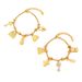Women's Jewelry Multi Element Tag Inlaid Diamond Pendant Bracelet Adjustable Trendy Retro Titanium Steel Plated K Gold Hand Jewelry_ipsvogv.com