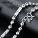 Silver Round Chain Three Buddha Bead Trendy Men's Dominant Hexagonal Rectangular Tube Necklace_ipsvogv.com