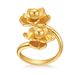 French flower ring color preserving copper plated with K real gold personality design irregular metal feel creative temperament ring_ipsvogv.com