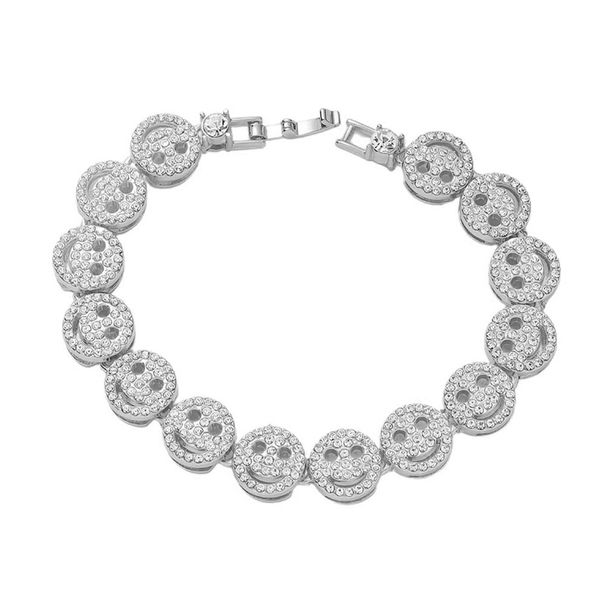 New Hip Hop Full Diamond Smiling Face Trendy and Cool Nightclub Bounce Decoration Men's Bracelet_ipsvogv.com