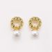 Exquisite circle horseshoe buckle pearl women's silver needle earrings, high-end, light luxury, versatile earrings_ipsvogv.com