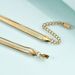 ins all match double layer retro snake chain necklace fashion trend flat snake chain gold plated stainless steel necklace female_ipsvogv.com