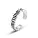 Wave Trend Fashion Open Ring S925 Silver Color Preservation Personality Cold Hip Hop Ring Men And Women_ipsvogv.com
