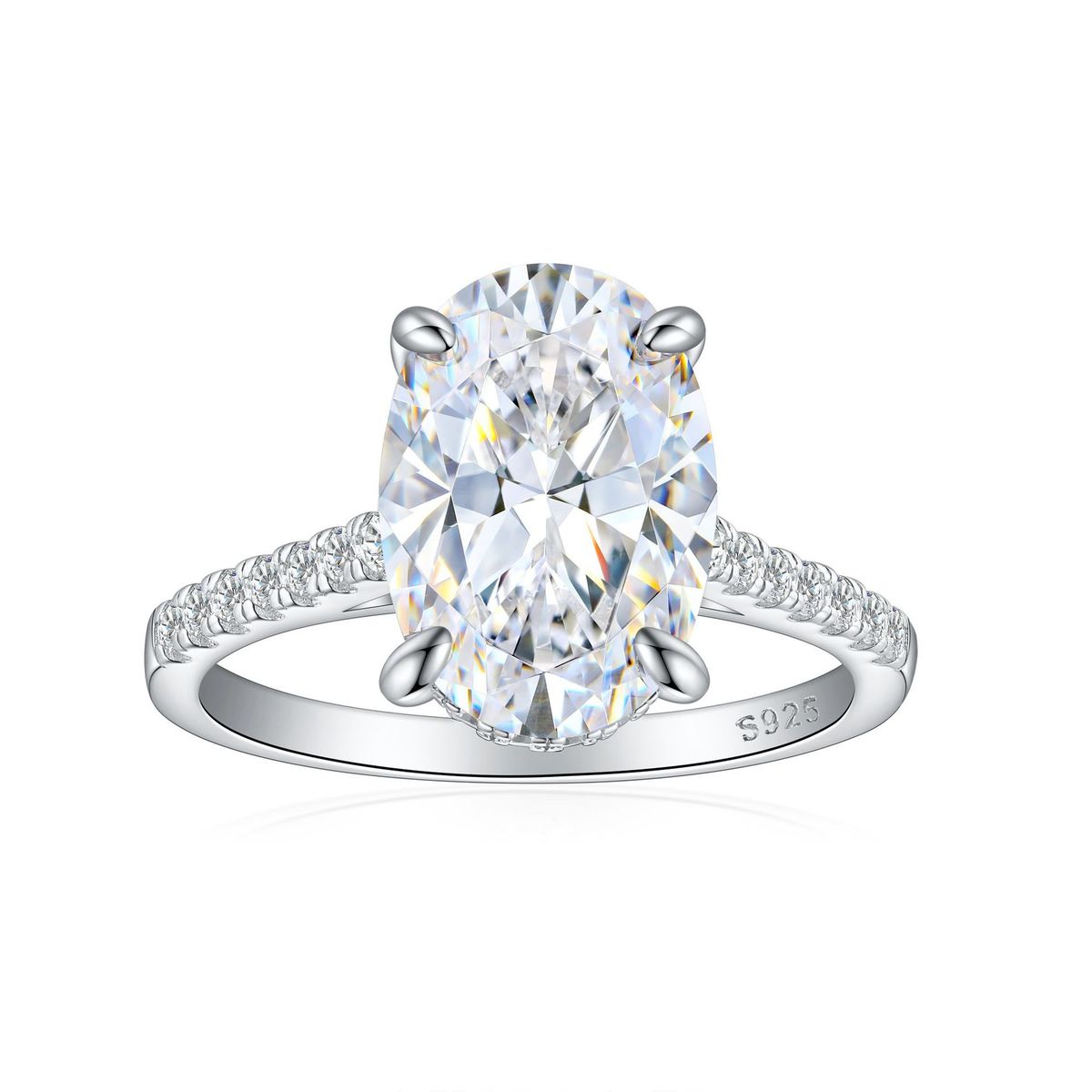 Women's Jewelry 925 Sterling Silver 5.5ct Diamond Ring Egg Shaped 5A Ice Flower Princess Cut Zircon Ring High End Light Luxury_ipsvogv.com