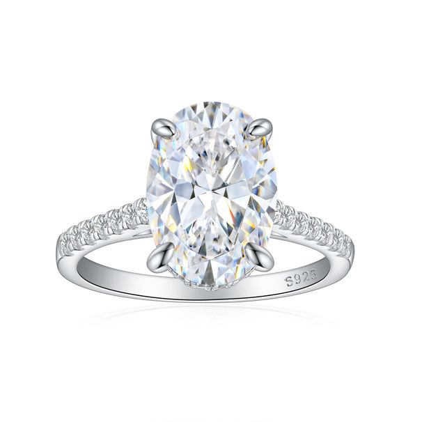 Women's Jewelry 925 Sterling Silver 5.5ct Diamond Ring Egg Shaped 5A Ice Flower Princess Cut Zircon Ring High End Light Luxury_ipsvogv.com