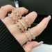 Diamond New Color Rose Zircon Gold Cross Opening For Women's Ins Cool Wind Light Luxury Girl Versatile Ring_ipsvogv.com