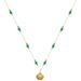 French Plated Shell Pendant, Green Beads, Titanium Steel Necklace, Women's Design Temperament, Collarbone Chain_ipsvogv.com