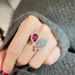 precious Women, Pearlescent High-end For With Feel And A Light Luxury Niche Design. Inlaid Zircon Pigeon Blood Red Food Women, Design._ipsvogv.com