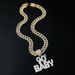 Hip Hop Exaggerated Letter BABY Full Diamond Pendant Personalized Nightclub Men's Cuban Necklace_ipsvogv.com